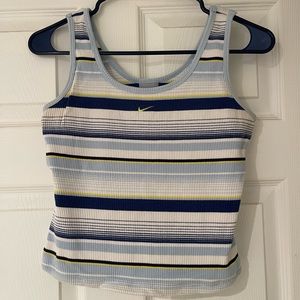 Striped Tank Top - Blue, Yellow, White